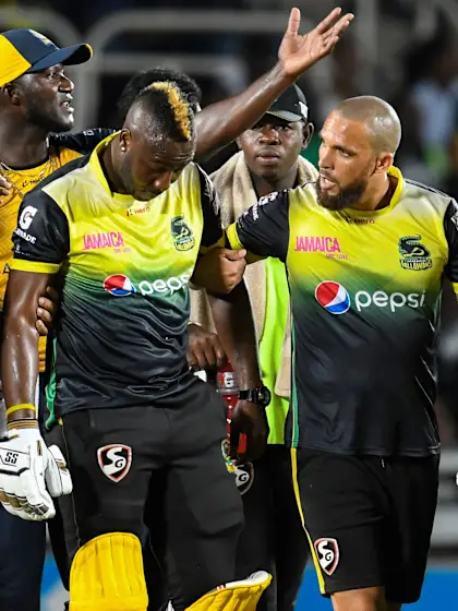 Andre Russell laid low by blow to the head