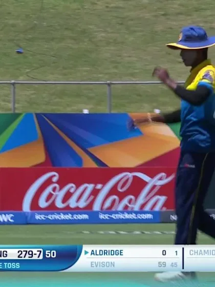 ICC U19 CWC: SL v ENG – Evison is dismissed off the final delivery