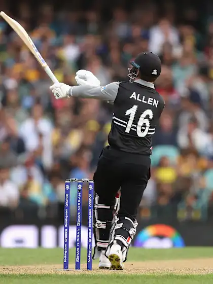 Logo of SIX: Finn Allen clubs away a short one from Pat Cummins | T20WC 2022