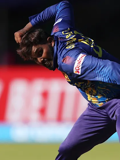 Logo of Wanindu Hasaranga with a third consecutive five-wicket haul | CWC23 Qualifier