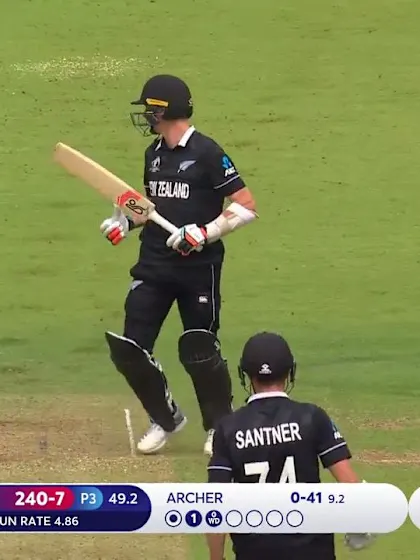 Logo of CWC19 Final: NZ v ENG – Archer bowls Henry with full toss