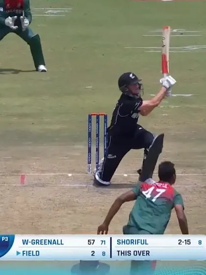 ICC U19 CWC: NZ v BAN – Wheeler-Greenall deposits a slower one over deep mid-wicket