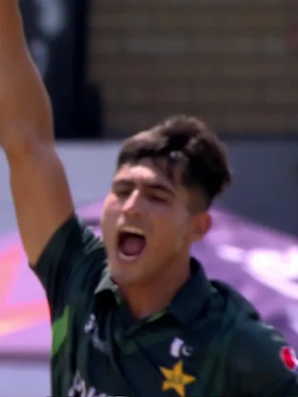 Logo of Ubaid Shah with a Caught Out vs. Bangladesh