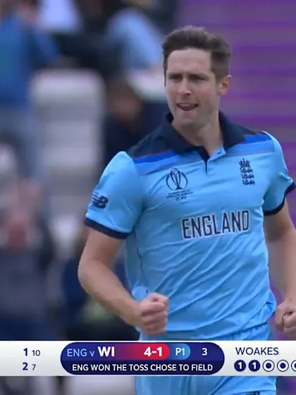 Logo of CWC19: ENG v WI - Lewis is bowled early by Woakes