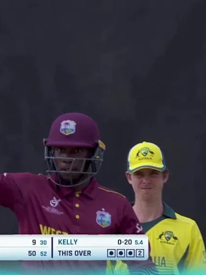 ICC U19 CWC: AUS v WI – Nyeem Young celebrates a game-changing half-century