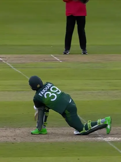 Logo of CWC19: IND v PAK - Fakhar is caught at short fine leg sweeping