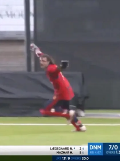 ICC Men's T20 World Cup Europe Final 2019, Jersey v Denmark - Jersey keeper makes outstanding catch on the rope