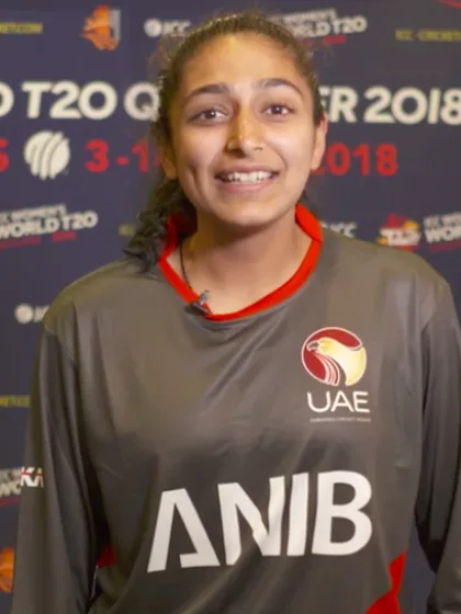 UAE opener Esha Oza stands tall to reach for the sky