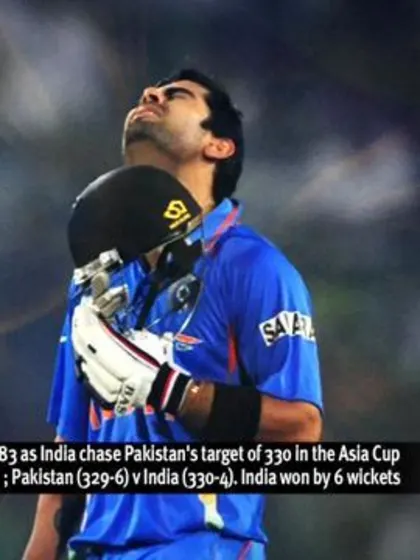 Kohli scores 183 as India chase Pakistan’s target of 330 in the Asia Cup