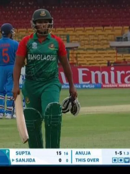 Ayasha Rahman Wicket Fall IND V BAN Video ICC Womens WT20 2016