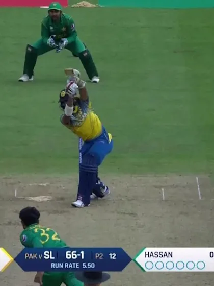 Logo of WICKET: Kusal Mendis is dismissed by Hassan Ali for 27