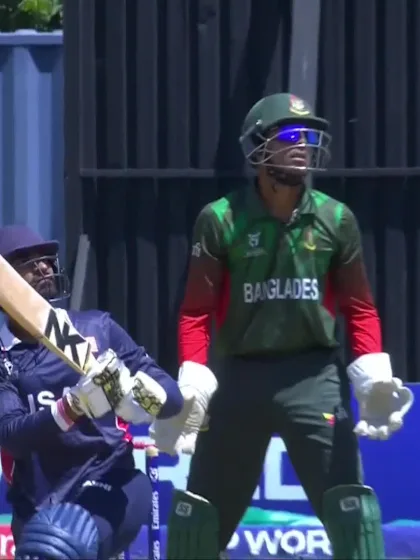 Sahil Garg with a Six vs. Bangladesh