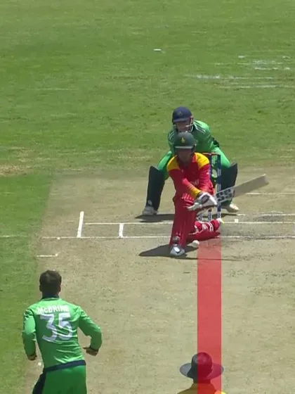 Brendan Taylor is trapped lbw by Andy McBrine