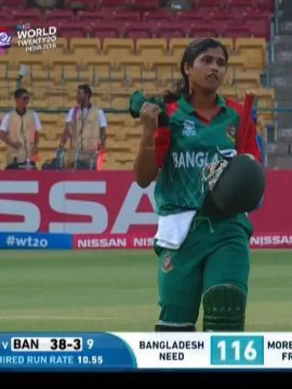 Fargana Hoque Wicket Fall ENG V BAN Video ICC Womens WT20 2016