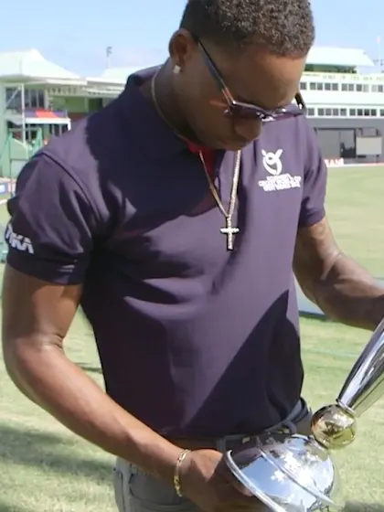 2016 champion Kaecy Carty reunited with the U19 Men’s CWC trophy