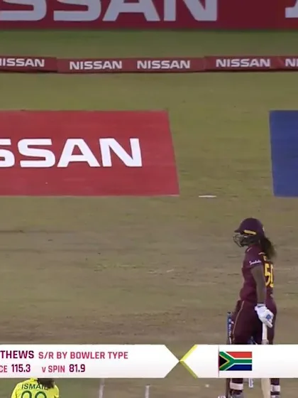 WI v SA: Hayley Matthews caught at slip off Shabnim Ismail