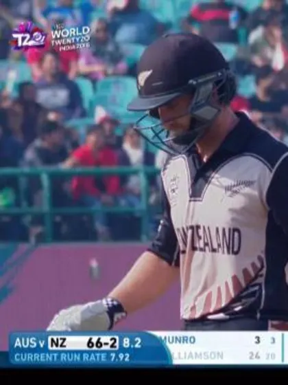 Kane Williamson Wicket Fall NZ V AUS Video ICC WT20 2016
