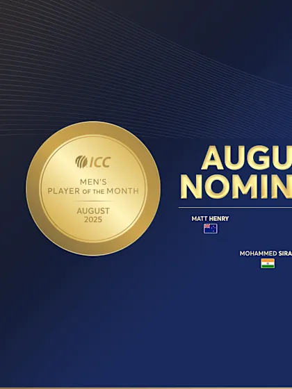 ICC reveals Player of the Month nominees for August 