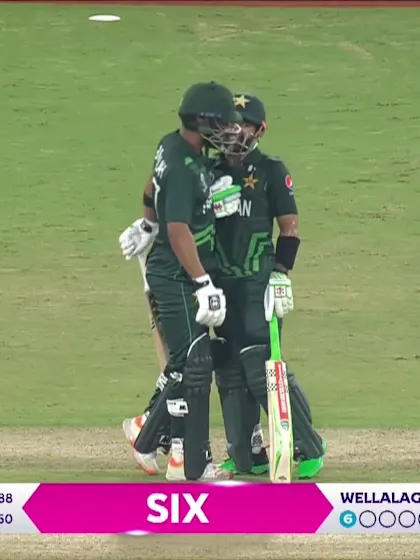 Abdullah Shafique launches one into the stands | CWC23