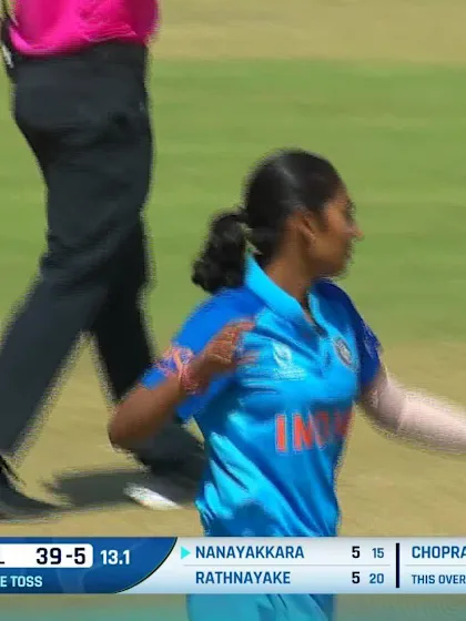 Logo of Wicket-Manudi-Nanayakkara-India-U19s-Women v Sri-Lanka-U19s-Women ICC U19W T20WC 2023