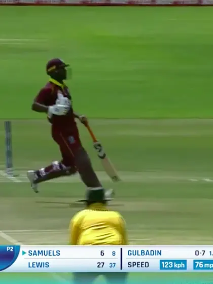 CWCQ POTD - Lewis ran out by a direct hit from Najibullah