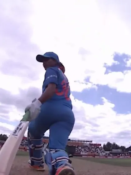 WICKET: Mona Meshram gets knocked over by Sadia Yousuf