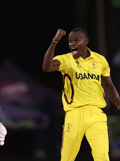 Cosmas Kyewuta cleans up Sherfane Rutherford with a beauty | T20WC 2024