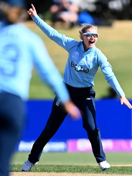 Logo of Charlie Dean takes two wickets in an over