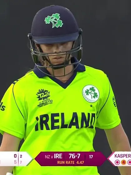 Logo of NZ v IRE: Eimear Richardson sent back by Leigh Kasperek