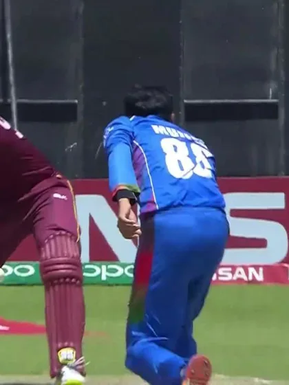 Mujeeb claims his second by dismissing Windies captain Holder