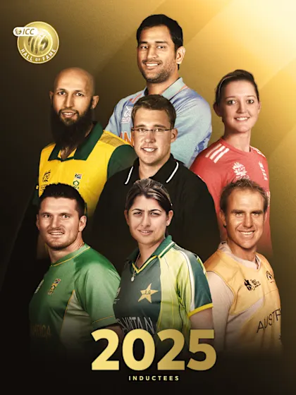 Logo of Mega induction sees seven new names added in ICC Hall Of Fame