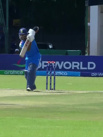 Aaron Varghese with a Four vs. England