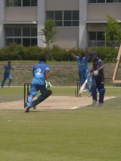 ICC U19 CWC EAP Qualifier: Samoa v Fiji, Bismarck Leuu run out
