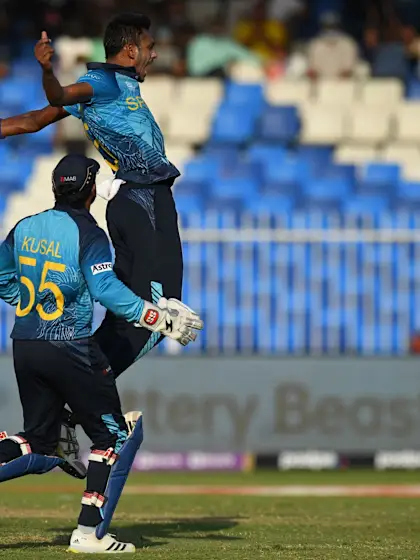 Chameera gets the big wicket of de Kock