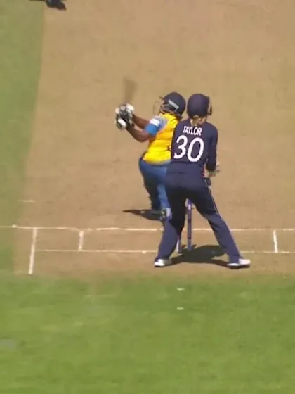 WICKET: Eshani Lokusuriyage falls to Laura Marsh for 3
