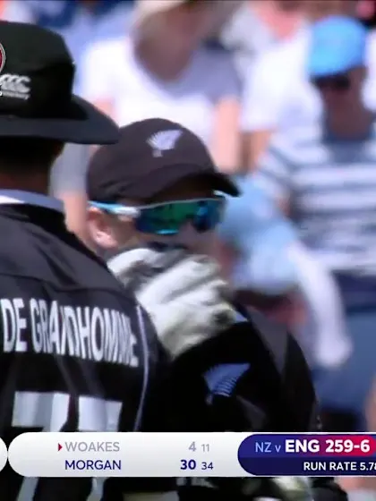 Logo of CWC19: ENG v NZ - Woakes departs giving Neesham his second wicket