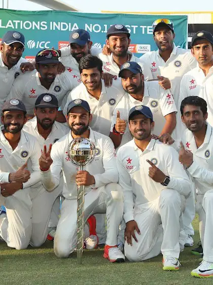 Virat Kohli presented with ICC Test Championship mace