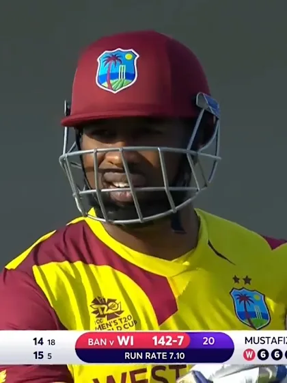 Pollard ends innings with brilliant chipped six