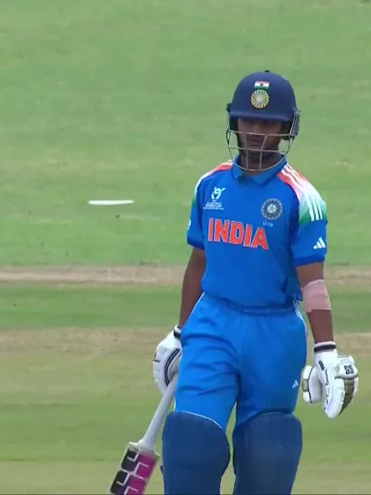 Abhigyan Kundu with a Four vs. England