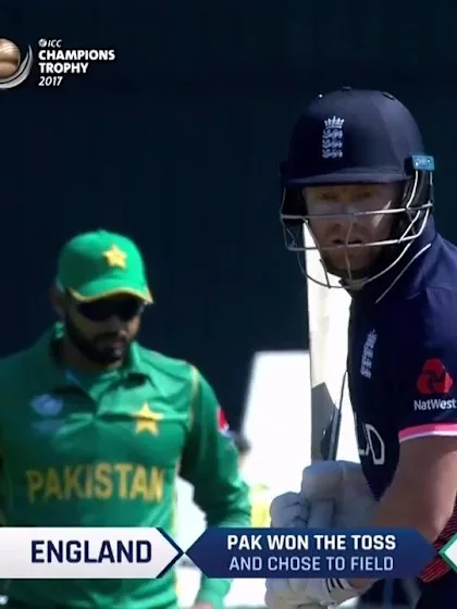 Logo of WICKET: Jonny Bairstow is dismissed by Hassan Ali for 43