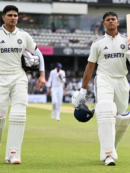 Logo of Jaiswal, Gill with milestone tons on India's commanding day