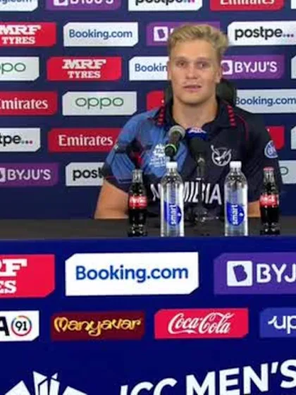8 November - Dubai - Namibia player Ruben Trumpelmann post-match press conference