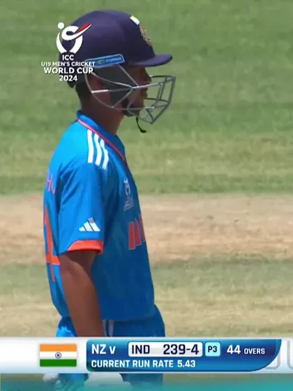 Logo of Musheer Khan with a Four vs. New Zealand