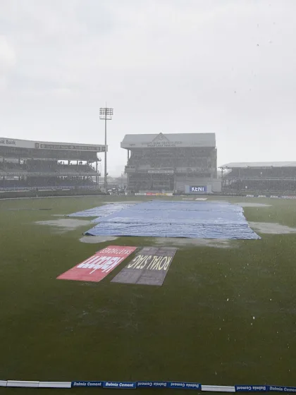 Wet outfield rules out play on second day