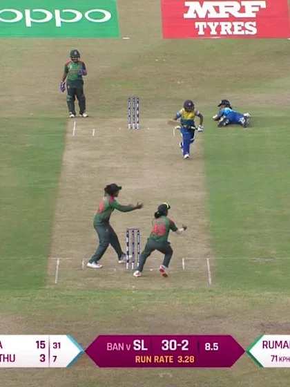 SL v BAN: Mix-up sees Dilani Manodara run out