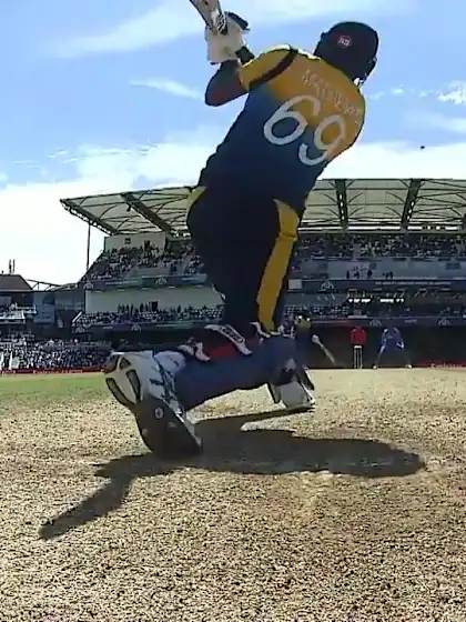 Logo of CWC19:  SL v IND - Slow mo of Mathews maximum