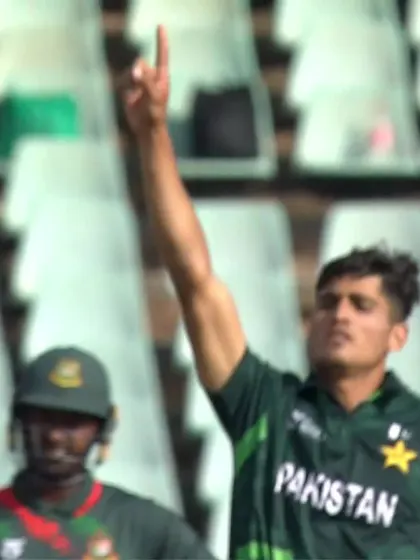 Logo of Ubaid Shah with a Caught Out vs. Bangladesh