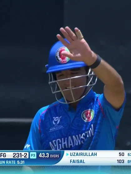 Uzairullah Niazai with a Four vs. India