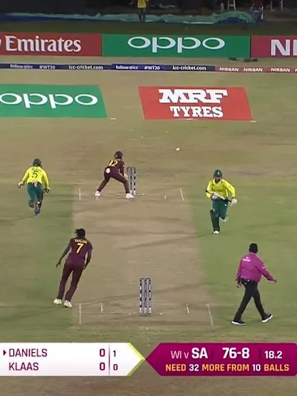 WI v SA: Masabata Klaas is run out