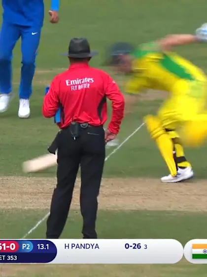 CWC19: IND v AUS - Jadhav runs out Finch from deep point